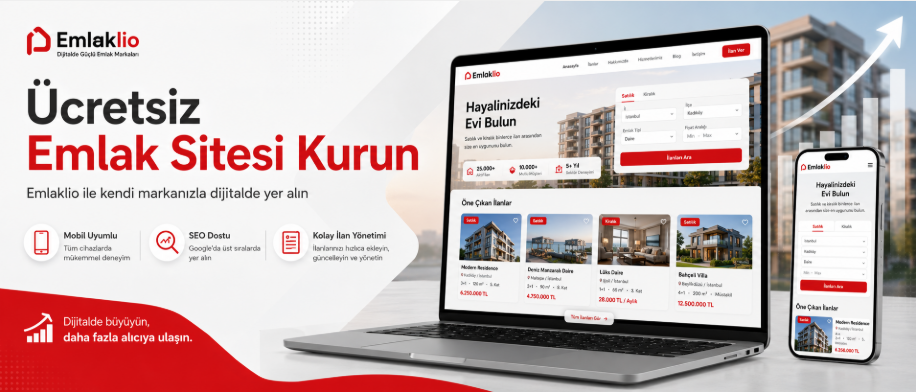 Ücretsiz Emlak Sitesi Kurun | Emlaklio